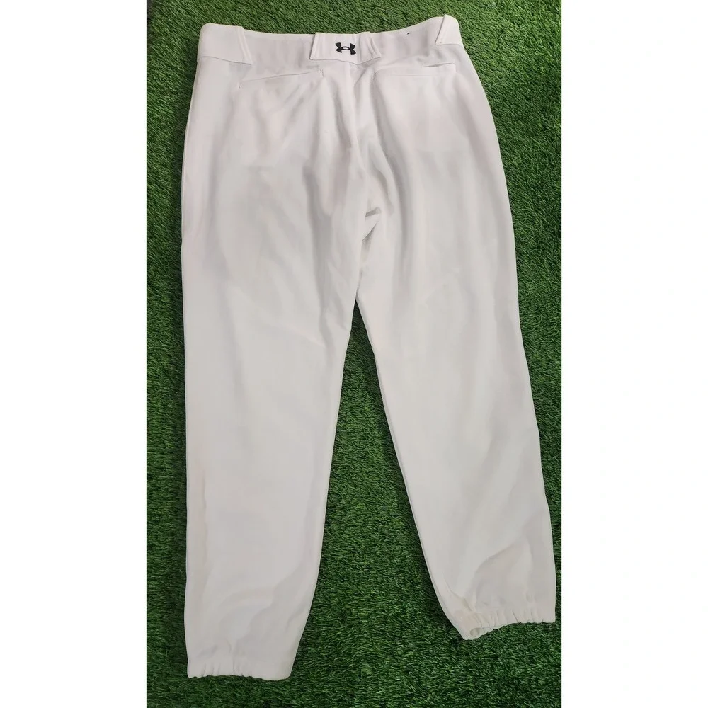 Under Armour Baseball Pants Mens XL White Elastic Cuff Stretch Game Adult UA